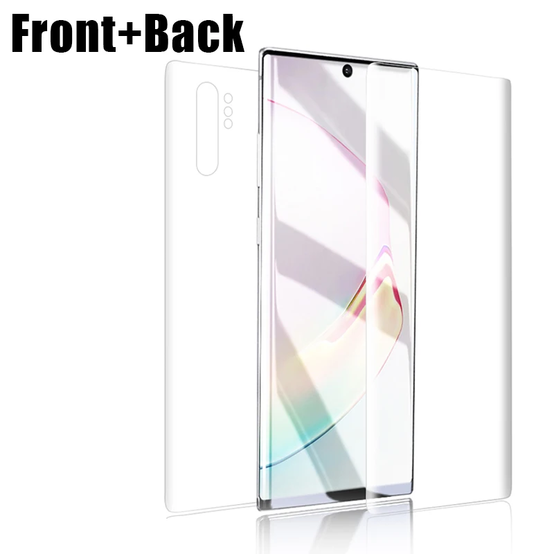 Front Back Film 100D изогнутая Гидрогелевая пленка для samsung Galaxy Note 10 Pro S10 S8 S9 PLus S10E, Защитная пленка для переднего экрана - Цвет: Front Back Film