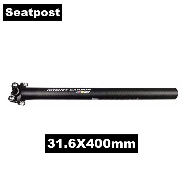 SeatPost 31.6X400mm Матовые велосипедные комплекты для руля из углеродного волокна, горный велосипед, плоский/подъемный Руль+ подседельный штырь+ ствол+ руль, велосипедные детали Next - Цвет: SeatPost 31.6X400mm