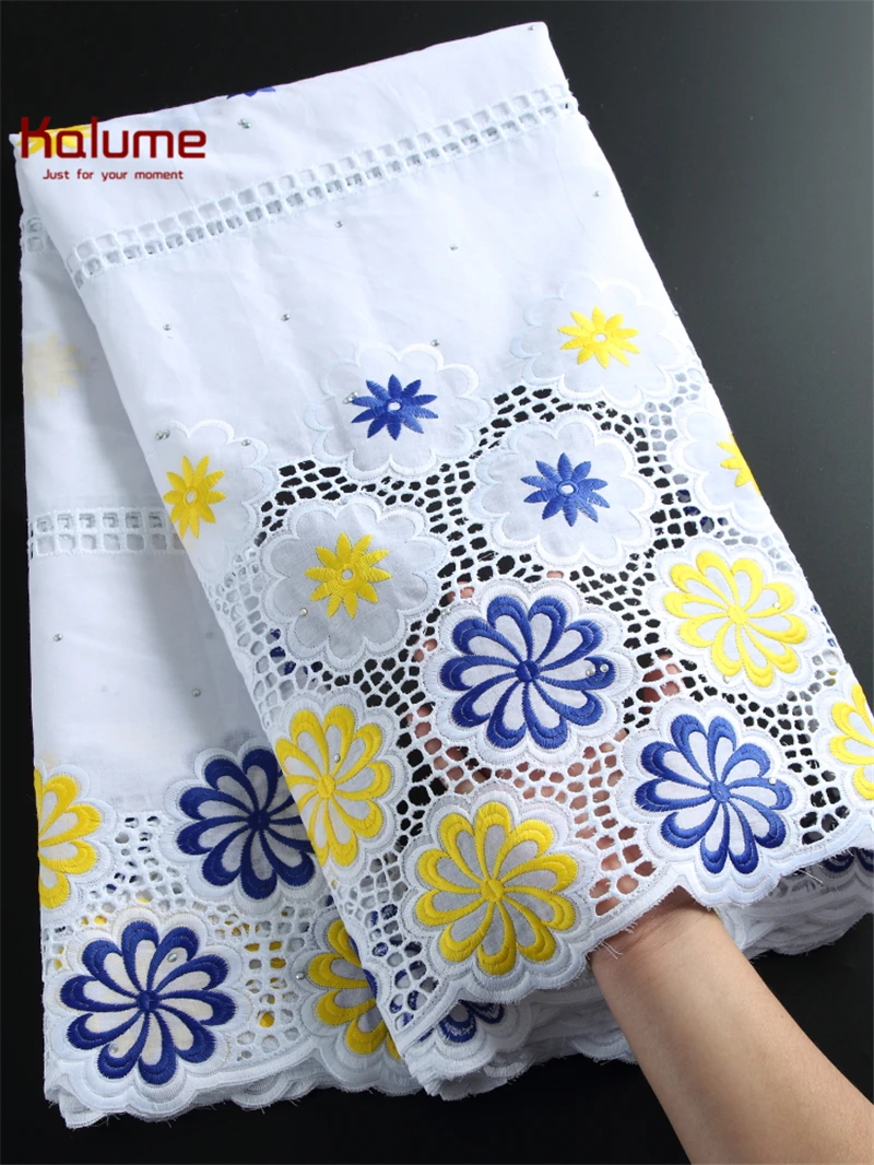 Калуме отверстие в африканском стиле 100% хлопок кружево ткань высокое качество