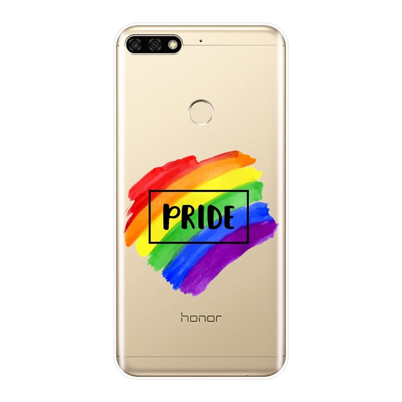 Для Huawei Honor 7 8 9 10 Lite 7S 7X 7A 7C Pro Чехол для телефона силиконовый LGBT гей сердце мягкая