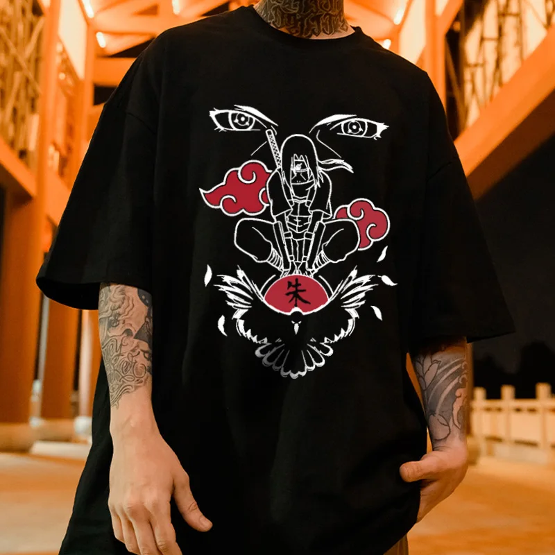

Japanese Anime T Shirt Men Itachi Funny Cartoon T-shirt Unisex Cool Akatsu Fashion Streetwear Tshirt Couple Hip Hop Tee Male