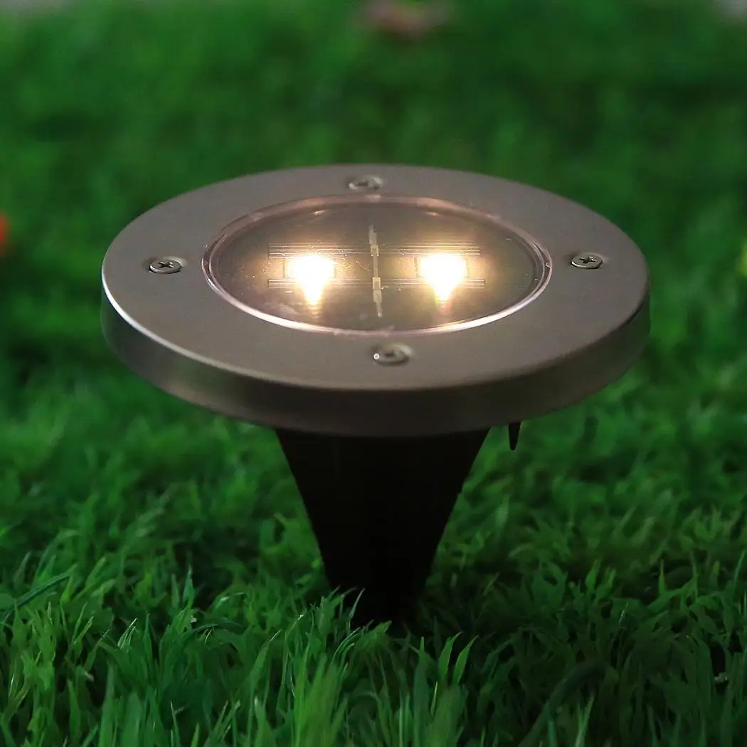 4 шт. СВЕТОДИОДНЫЕ светильники на солнечной батарее Powered Disk pathway огни Открытый