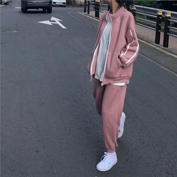 Женский спортивный костюм с воротником стойкой Colorfaith повседневный плотный