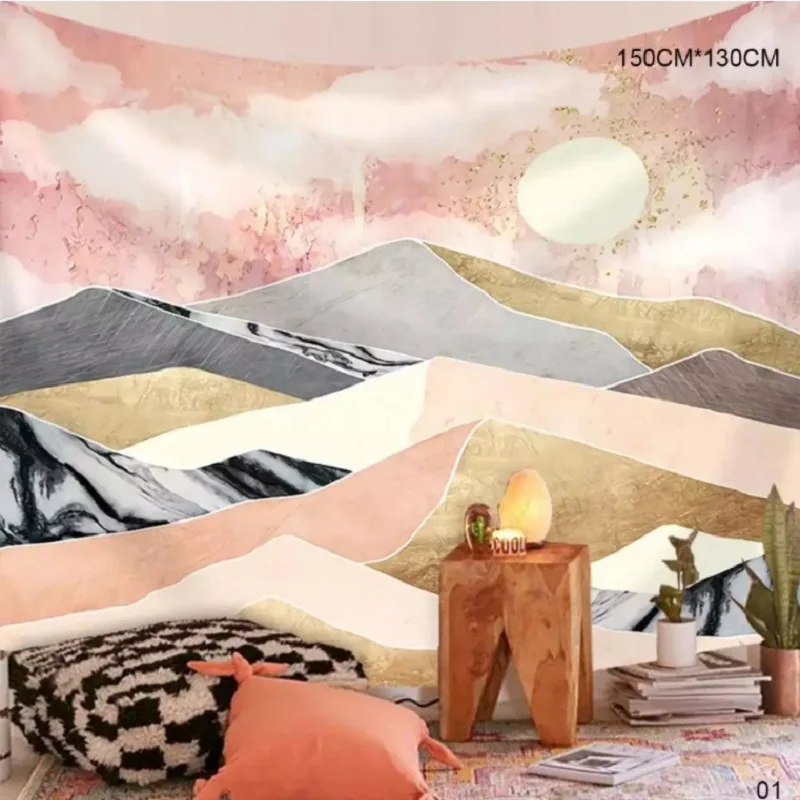

Nordic Style Wall Hanging Tapestry Mountain Tapestry Forest Tree Tapestry Sunset Tapestry for House Bedroom Room