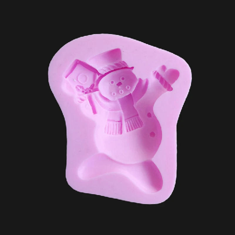 НОВАЯ РОЖДЕСТВЕНСКАЯ силиконовая форма 3D Рождественский снеговик помадка для