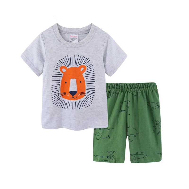 2020 Boys Clothes Lion Summer Outfits Children Clothing Sets Anilmal Print Vetement  Garcon Enfant Suit Conjunto Infantil