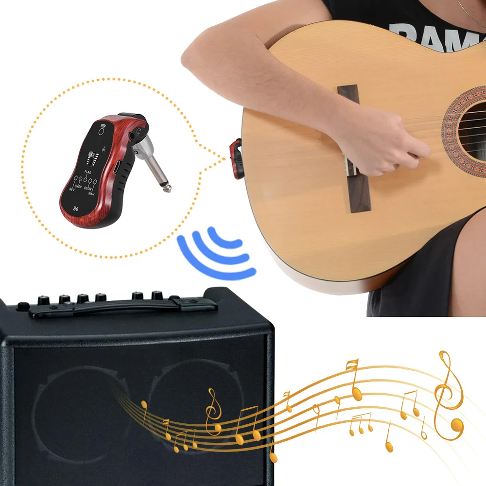 

5 in 1 2.4G Wireless Guitar Transmitter Audio 6 Channels Guitar Wireless Transmitter Receiver for Electric Guitar Bass