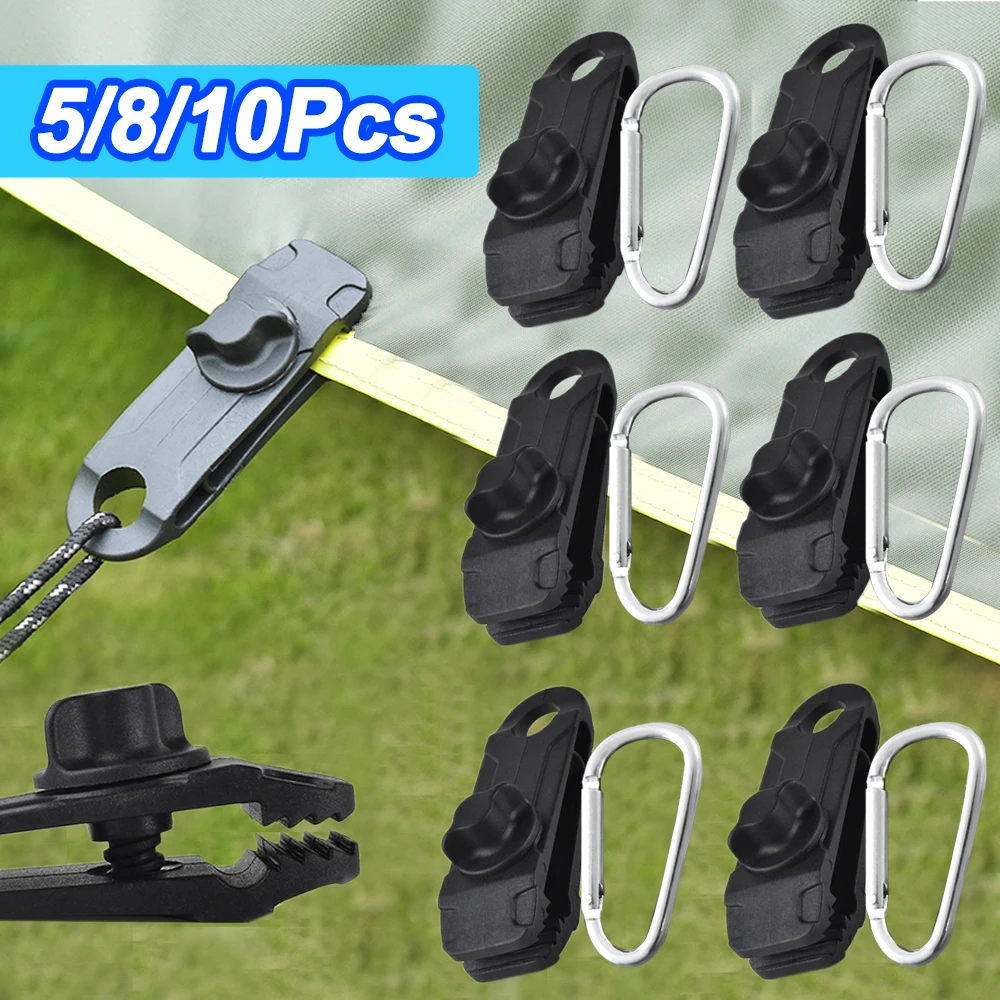 

5~10PCS Tarpaulin Clip Tent Canopy Clip Buckle Outdoor Wind Rope Tarp Clamps Reusable Awning Mountaineering Camping Accessories