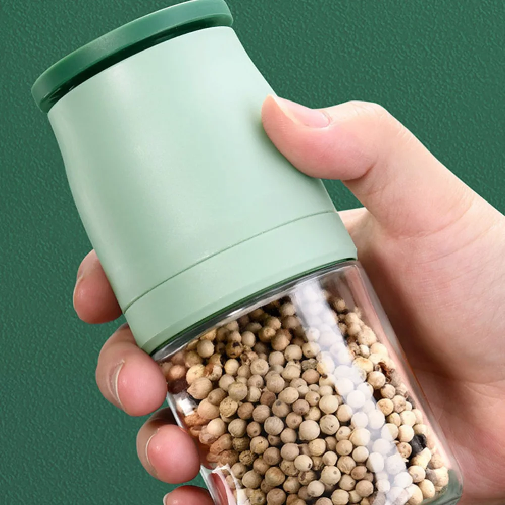 

1 Pc Household Spice Grinder Glass Pepper Bottle (Light Green)
