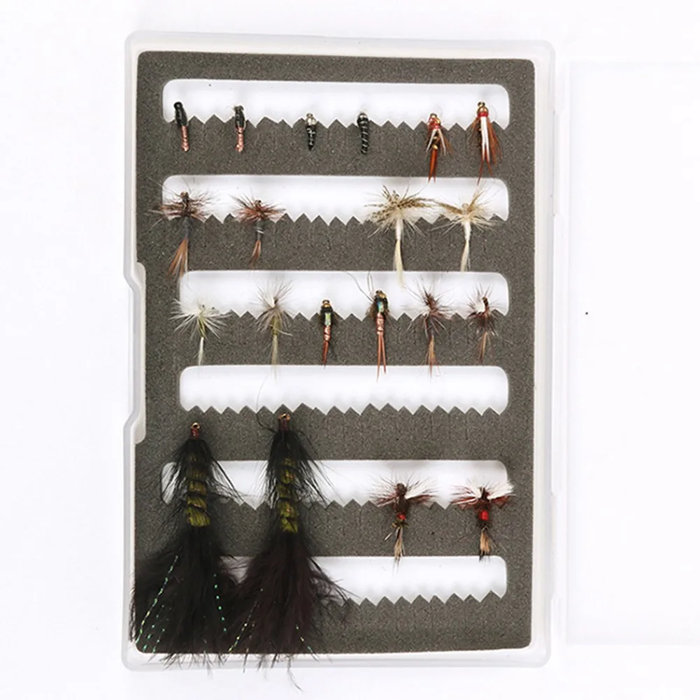 

19pcs Fly Hook/Box Fly Fishing Assorted Flies Western Kit Hand Tied Trout Fishing Flies With Boxes Bionic Fishing Fly Lure Bait