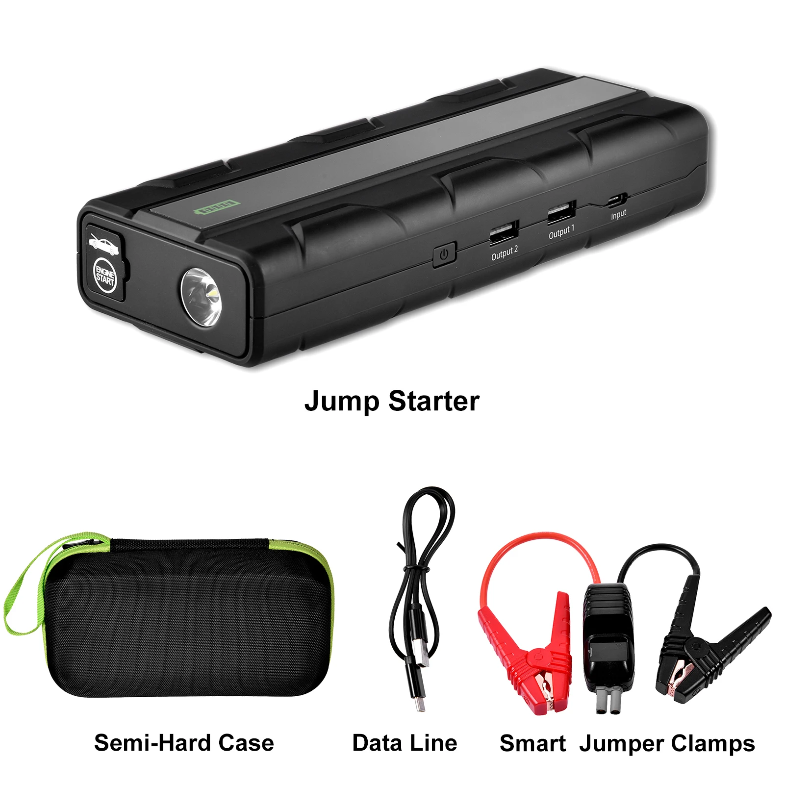 

Car Jump Starter Power Bank 12800mAh 12V Car Emergency Booster Starting Device For 7L Gas Engines