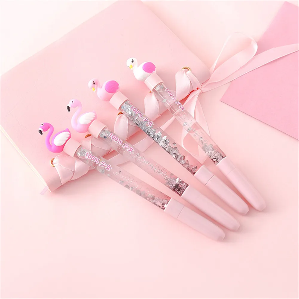 1 шт. каваи Фламинго зыбучий песок блестки гелевая ручка студенческие милые ручки