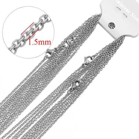 10pcs/lote 50cm Aço inoxidável Link Conta