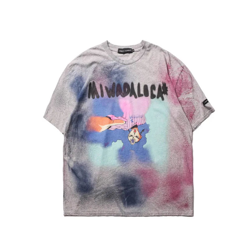 

UNCLEDONJM Cartoon oversized t shirt Hip Hop Streetwear 2021 Men Harajuku Cotton Loose Summer Short Sleeve Tshirt ULSD30