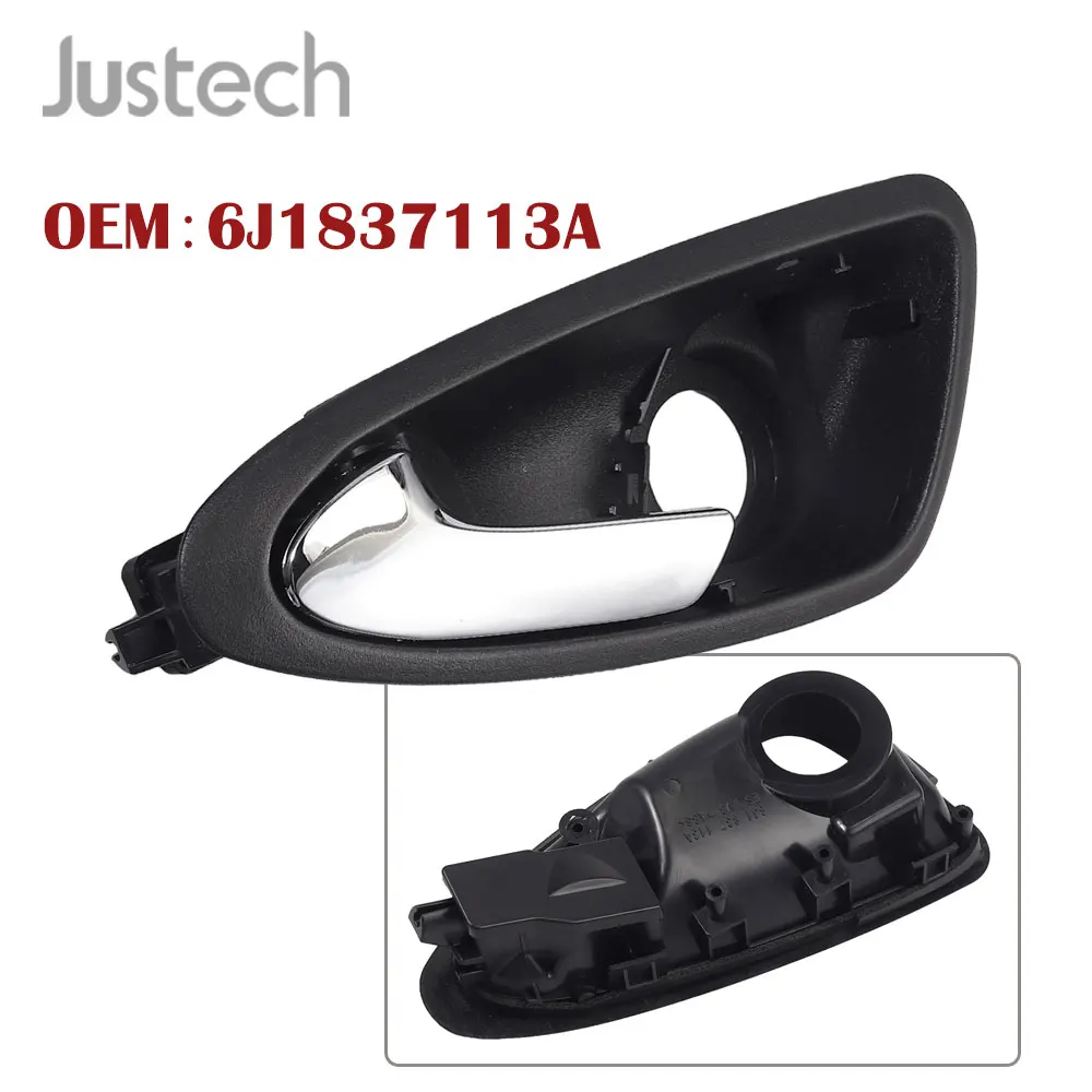 Дверная ручка Justech внутренняя передняя левая черная отделка для Seat Ibiza IV 2009-2012