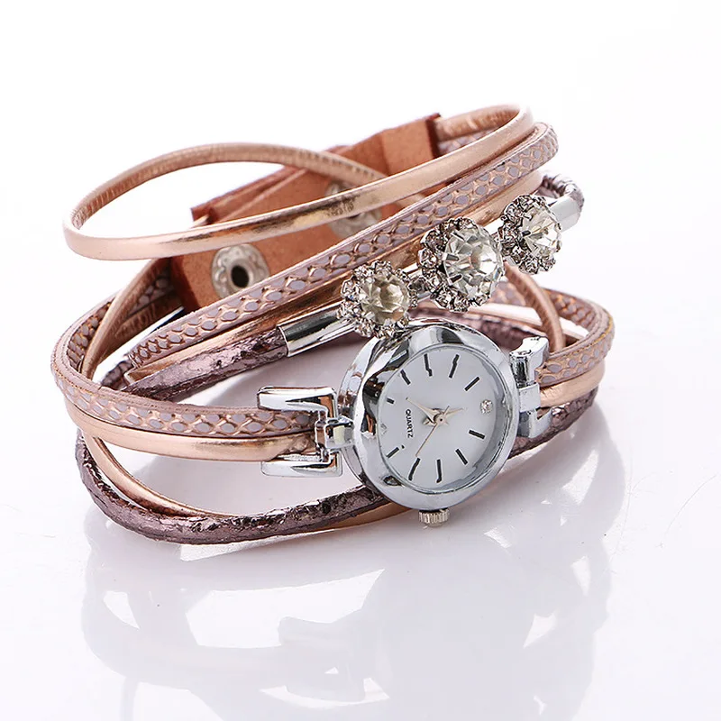 Relogio Feminino женские часы модные роскошные бриллиантовые Круглые Кожаные Браслеты Женские часы женские часы Reloj Mujer