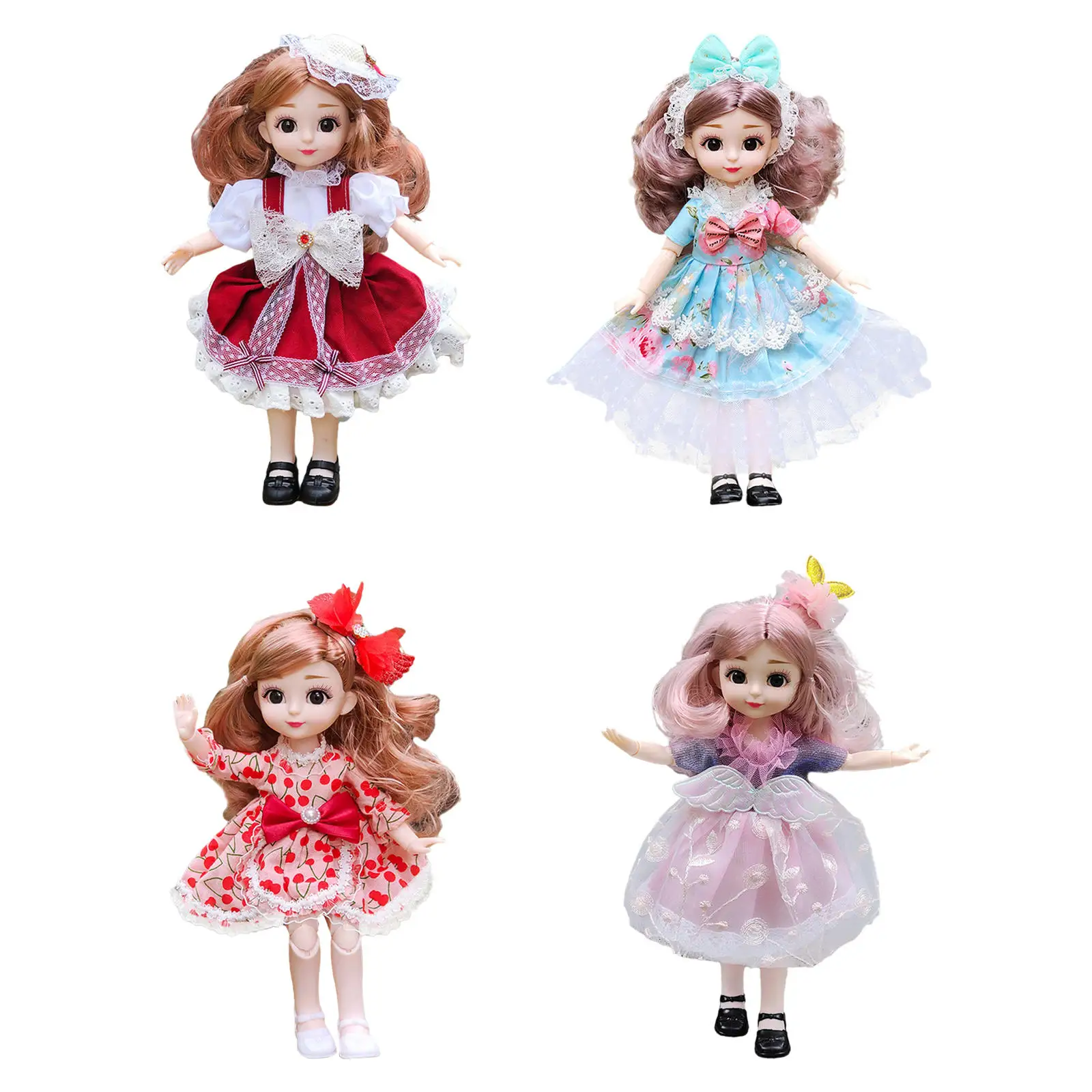 

30cm BJD Doll 13 Jointed Plastic Dress up Makeup Lovely Girl Doll for Play House Kids