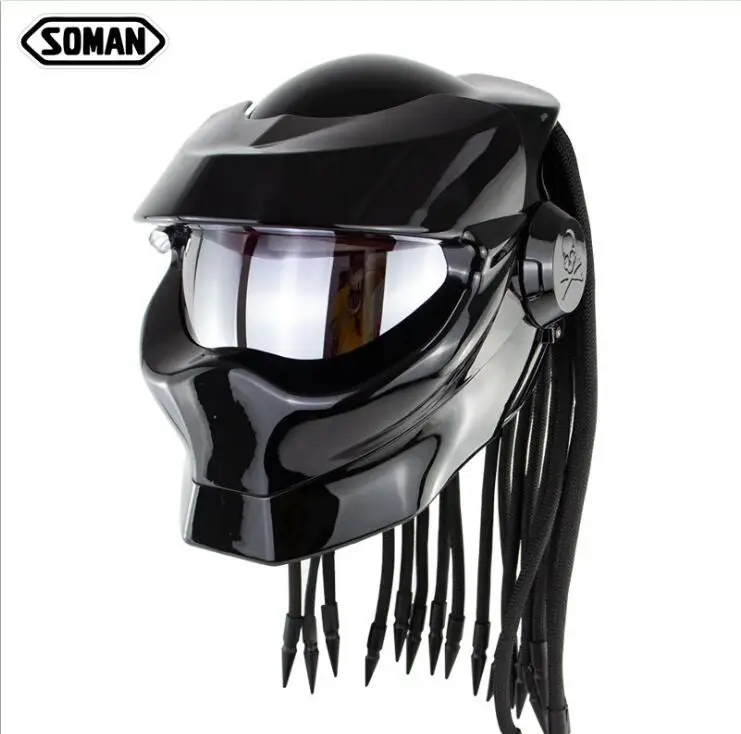 

Predator Halloween Motorcycle Helmet Flip up casco capacete moto Soman SM958 Motorbike Helmets Full Face Classic Retro DO