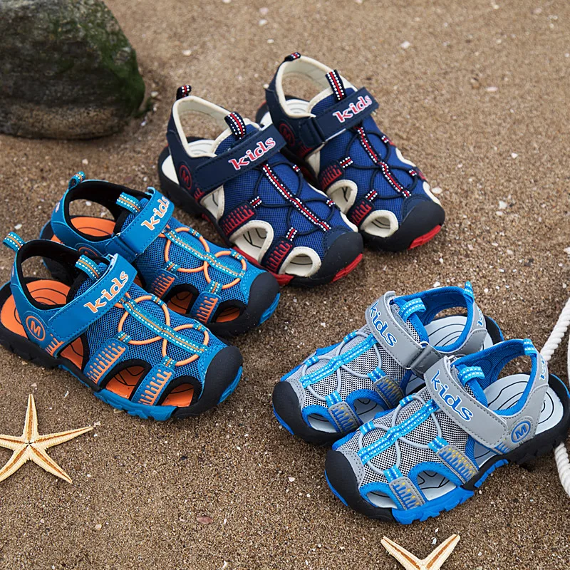 

Детские сандалии GODODOMAOYI j5, летняя Брендовая обувь с закрытым носком, ортопедические спортивные сандалии из искусственной кожи для маленьки...