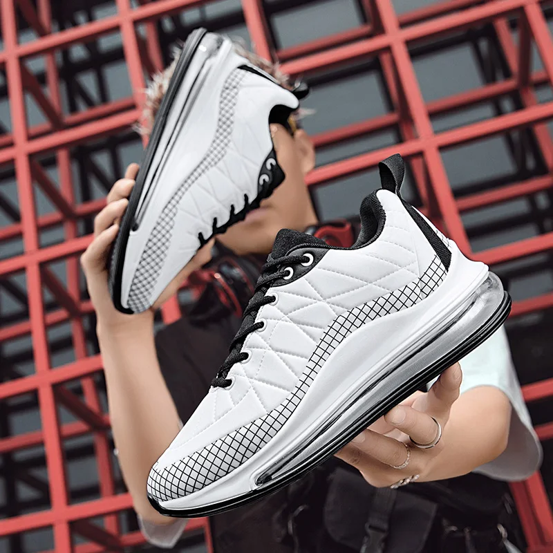 

Cushion Airbag Vulcanized Shoes Mens Sneakers Fashion Summer AirMesh Breathable Wedges Sneakers for Men Plus Size