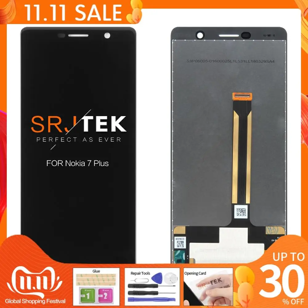

ORIGINAL Display 6.0" For Nokia 7 Plus LCD 7Plus Display Touch Screen TA-1062 LCD Digitizer Replacment For Nokia E9 Plus LCD