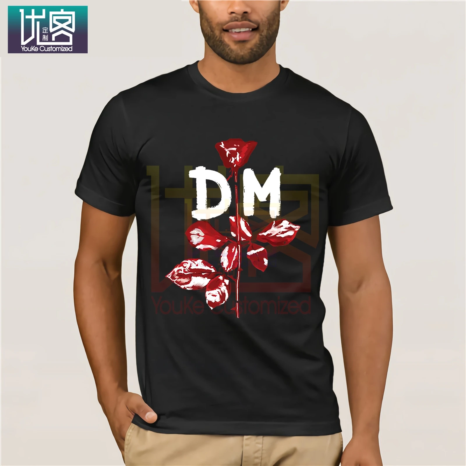 Мужская хлопковая футболка с принтом Depeche повседневная Винтажная коротким