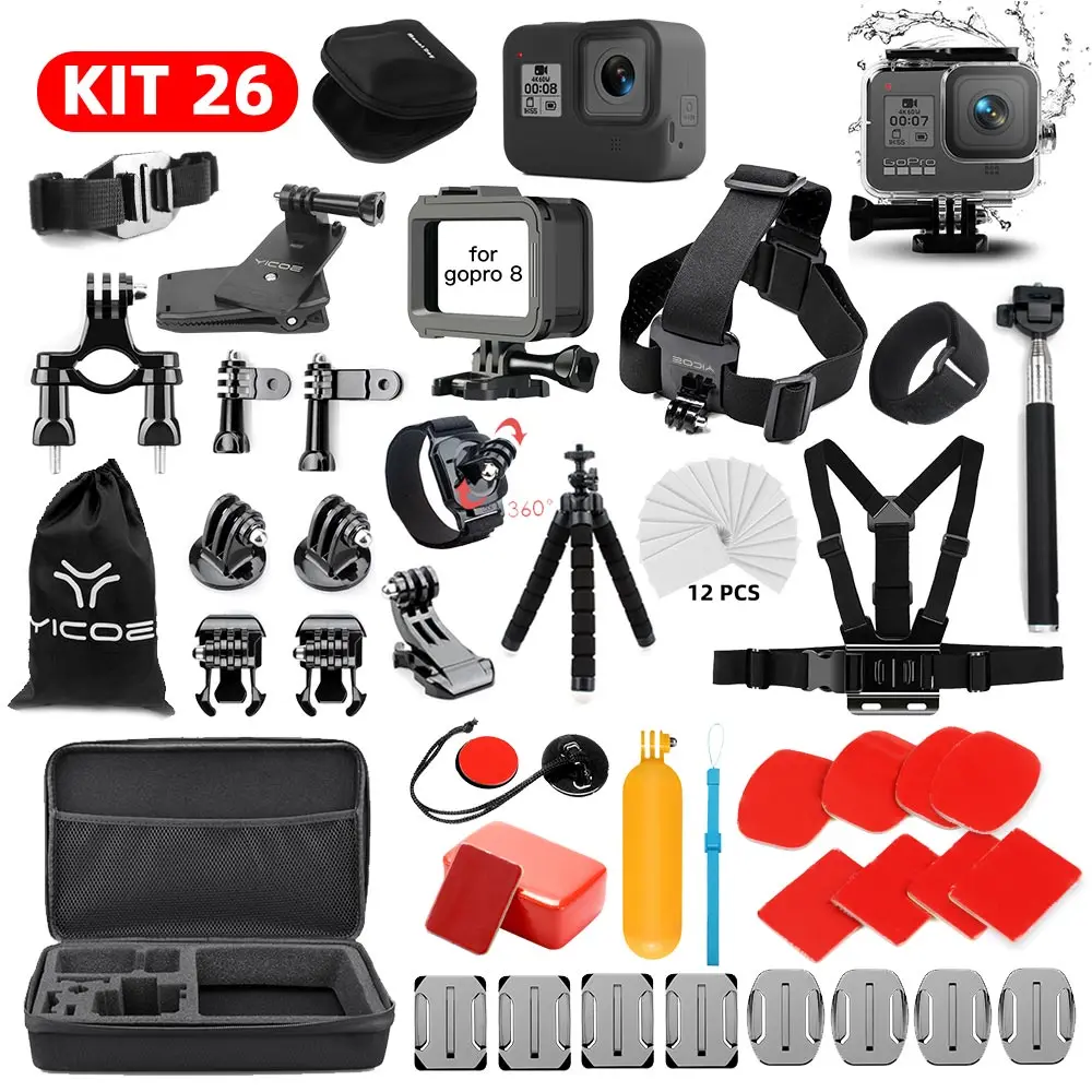 Комплект аксессуаров для спортивной экшн камеры GoPro hero 8 black водонепроницаемый