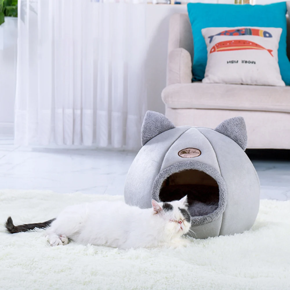 

Hot Sale Cat Bed Winter Warm Pet House Sleeping Beds Soild Color Soft Pet Dogs Cat Mat Cushion Dropshipping