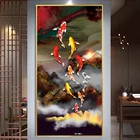 Рукоделие, сделай сам девять рыбок карта печать принцесса золотая рыбка Вышивка крестиком, наборы для вышивки набор для полной вышивки Koi вышивка крестиком