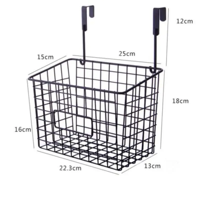 

Nordic Style Grid Hanging Basket With Hook Wire Storage Rack Wrought Iron Kitchen Spice Desktop Storage Basket Bathroom