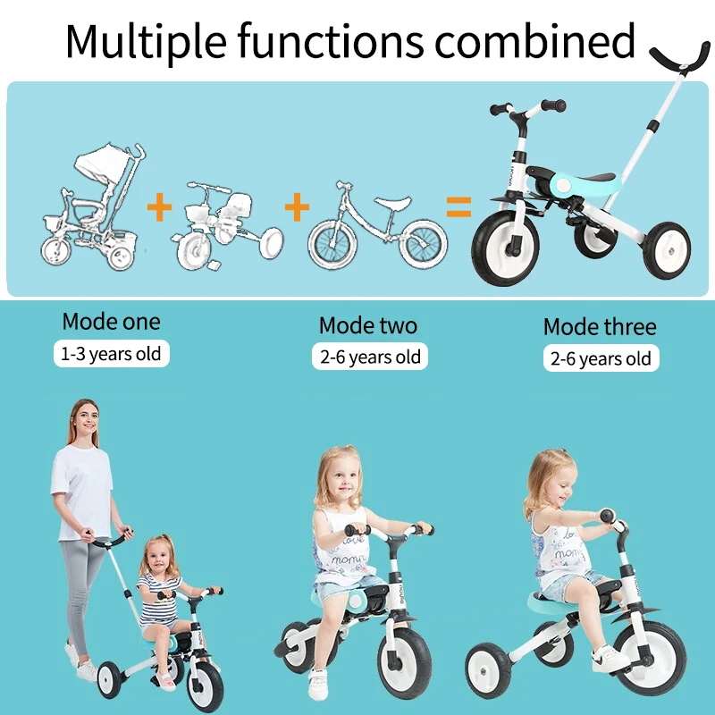 Подлинная nadle Верховая игрушка коляска трехколесный велосипед 1-3-6 лет складной детский велосипед детский скутер
