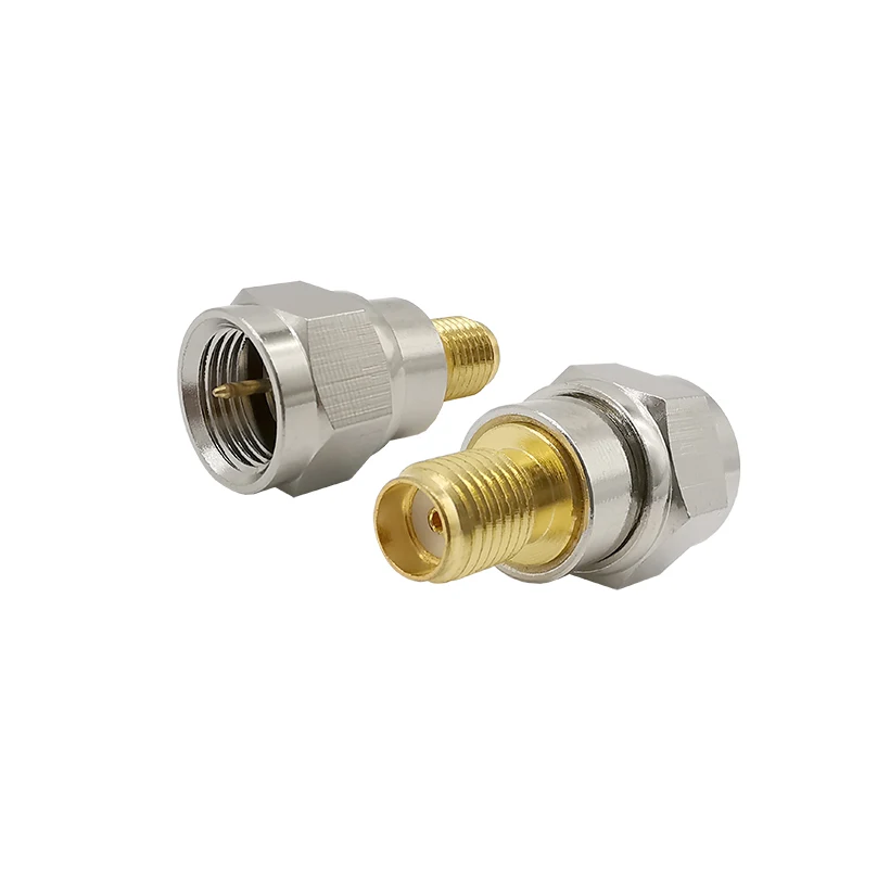 

Коаксиальный Переходник F-Type на SMA RF, 1 шт., штекер F на гнездо SMA, прямой коаксиальный переходник RF, никелированный латунный разъем
