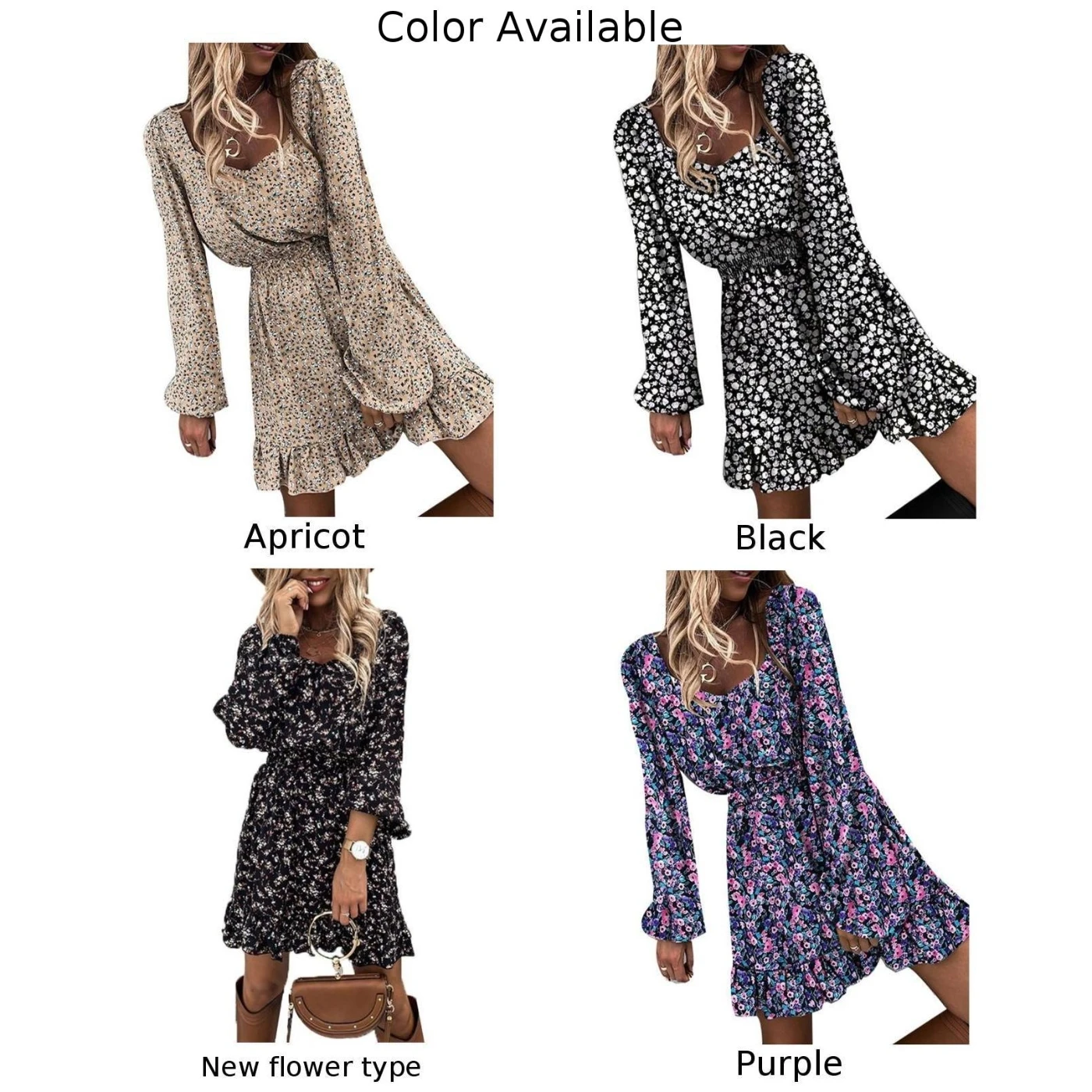 

Women Autumn Leopard Print Dress Women Ruffle Long Sleeve Office Dress Short A-Line Sashes Party Dress