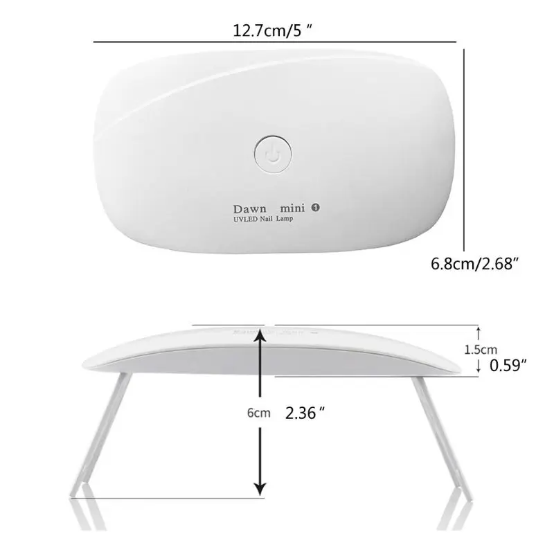 

6W Mini Size Mouse UV Dryer Nail Lamp Portable USB UV LED Nail Dryer Light 45S 60S Timer Setting UV Resin Curing Lamp