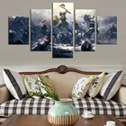 Настенное искусство модульные картины на холсте 5 панелей Kratos God Of War Game Декор для дома плакаты картина для гостиной каркас