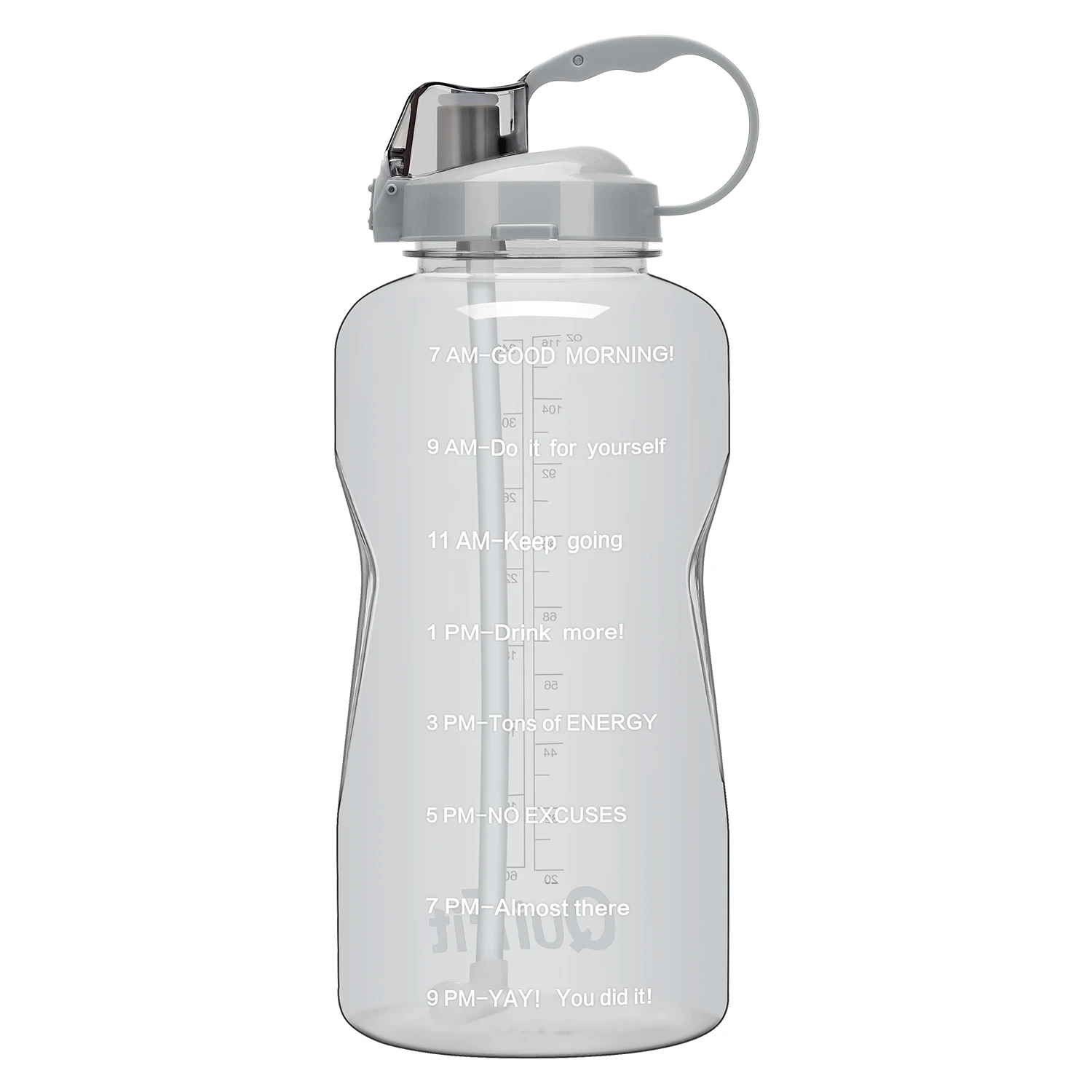 Gray BuildLife Тритан галлон бутылка для воды 128 OZ/64 OZ 3.8L/2L с уникальной шкалой времени/измерения/цели отмечены раз BPA бесплатно Спорт Тренажерный зал - Цвет: Gray