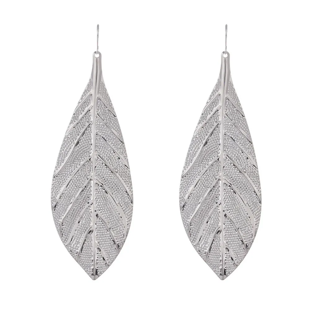 L.Mirror 1 пара Женские металлические листья висячие серьги Капельки Крючки