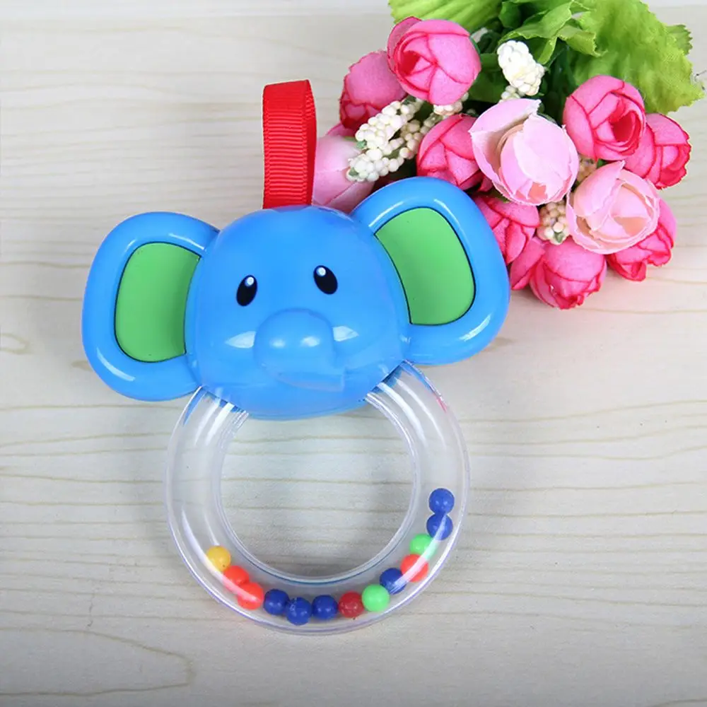 2 Colors Cute Baby Rattles Toy Elephant Cattle Shape Animal Hand Bell Hanging Educational Kids Gift | Игрушки и хобби