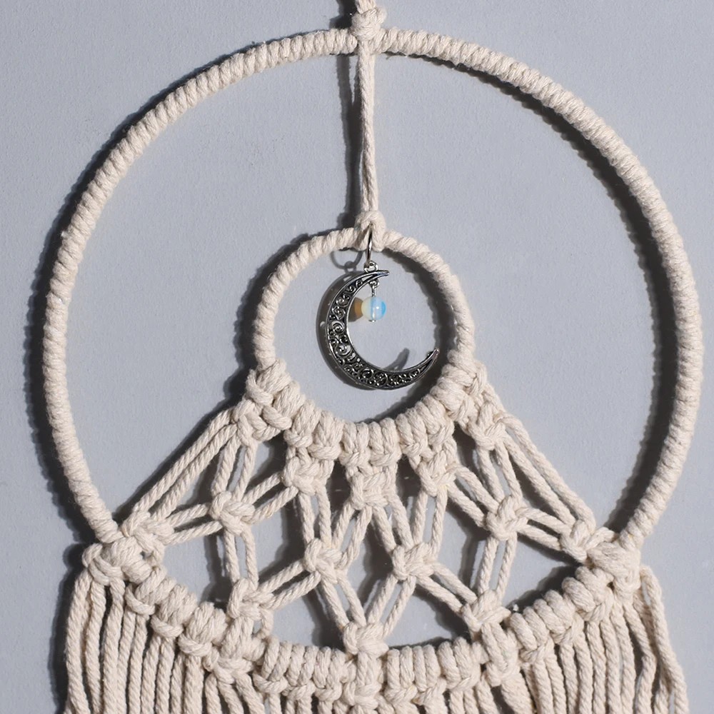 

Artilady Macrame Moon Dream Catcher Boho Home Decor Baby Kids Room Decoration Gift for Friend