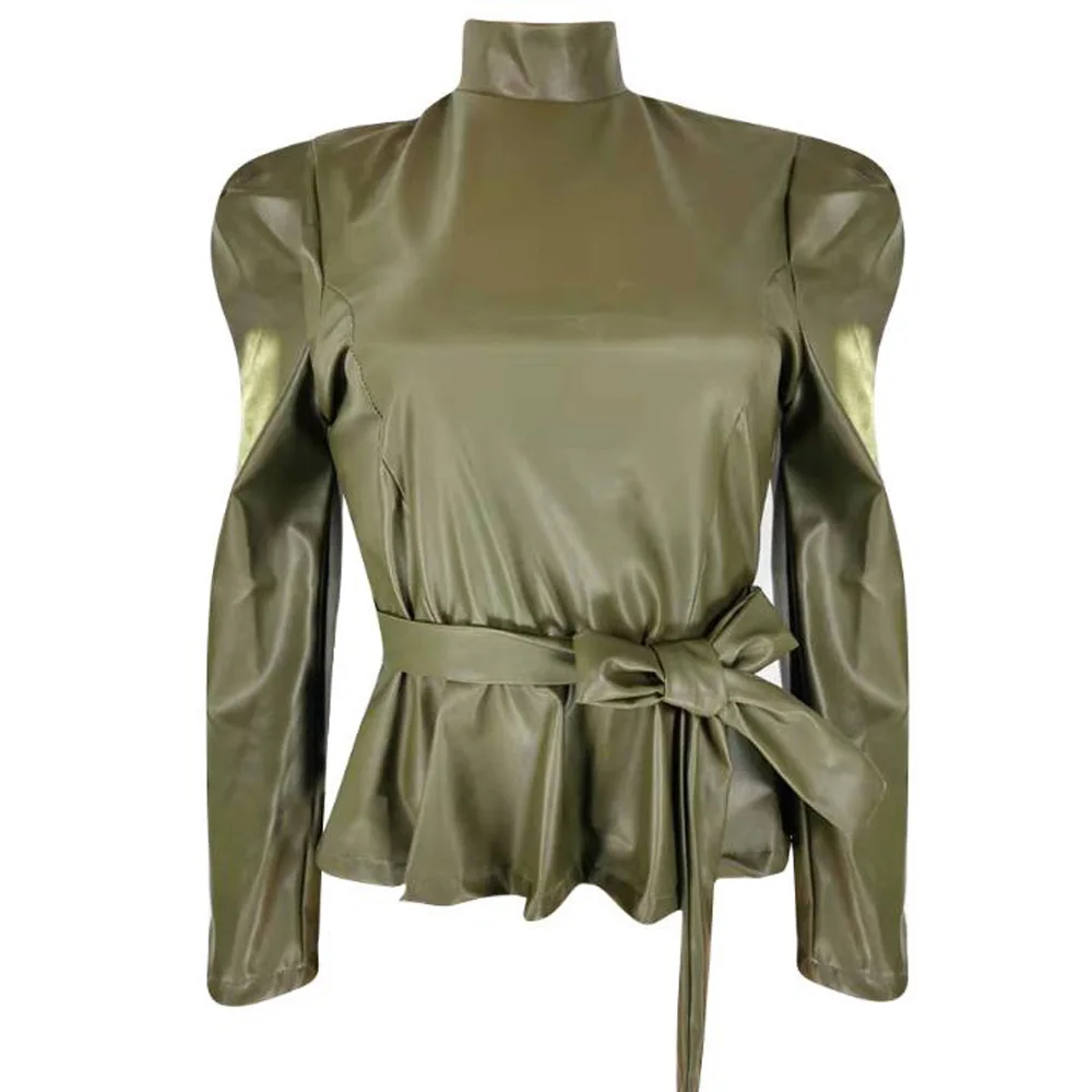 Блузка женская с длинным рукавом и воротником-хомутом на флисе | Женская одежда