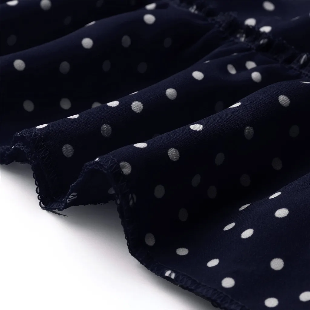 

Women Sexy V-Neck Flare Sleeve Dress Fashion Cross Ruffle Polka Dot Print Swing Beach Skirt Summer Casual Loose Femal Mini Dress