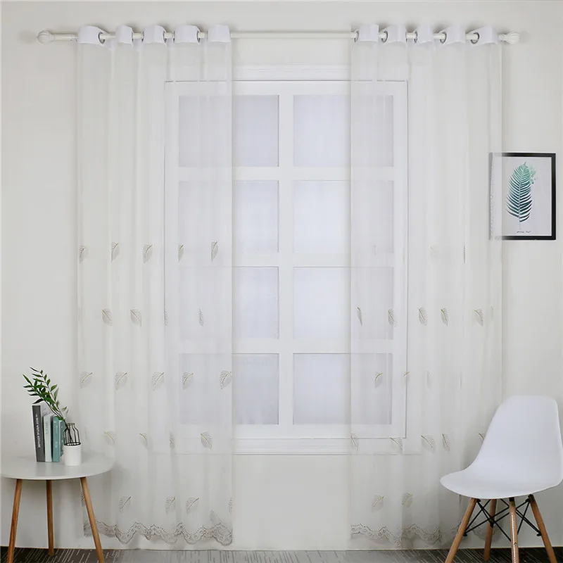 Маленькие Прозрачные тюлевые шторы из вуали с принтом свежих цветов для гостиной