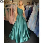 Платья для выпускного вечера на одно плечо длиной до пола ТРАПЕЦИЕВИДНОЕ атласное платье для выпускного вечера с молнией сзади vestidos de fiesta de noche