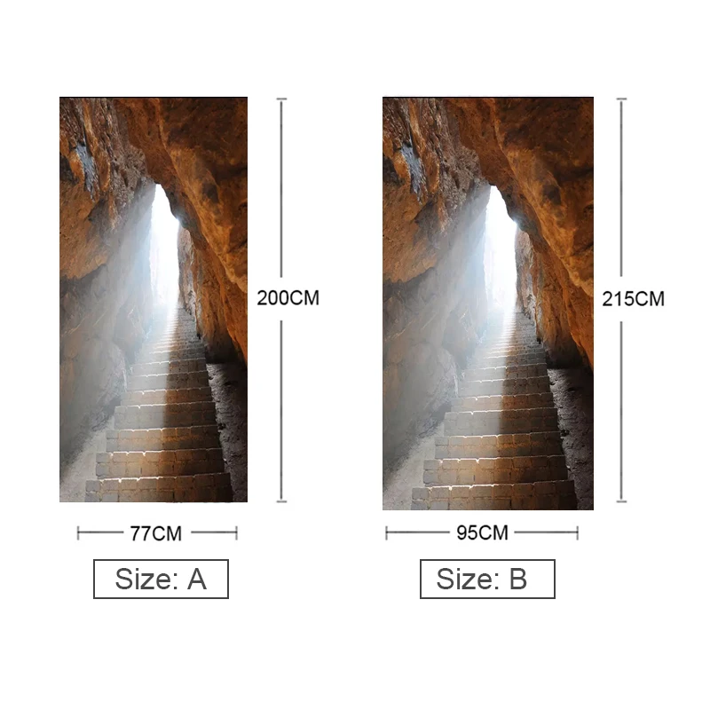 Самоклеящаяся ПВХ наклейка на дверь стену примитивная пещера камень