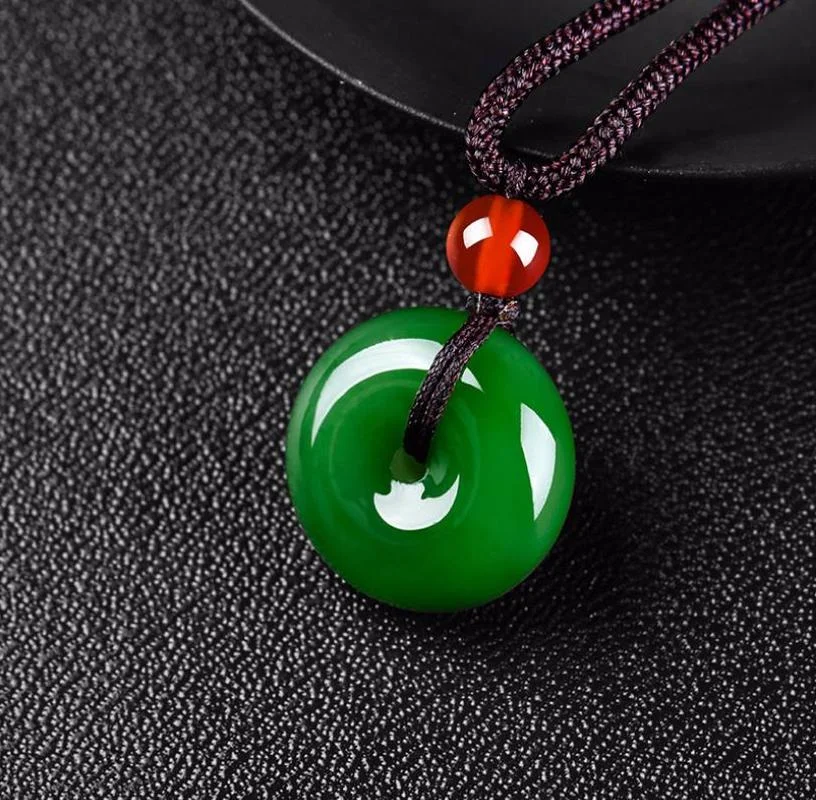 

Лидер продаж, натуральное зеленое ювелирное изделие ручной работы для мужчин и женщин, Нефритовое ожерелье с кулоном, бижутерия, модные аксессуары, подарки