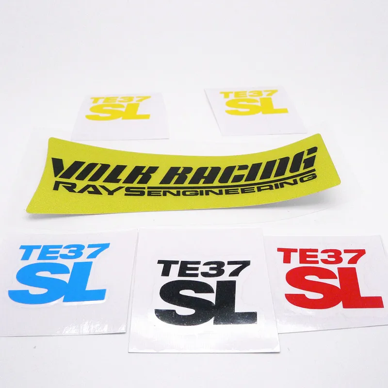 

4pc TE37 SL VOLK RACING Car Body Window Wheel Spoke Reflective Decal Water-proof Sticker