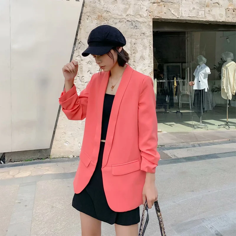 2021 Za шалевый воротник элегантные женские офисные спецодежды блейзер с длинным