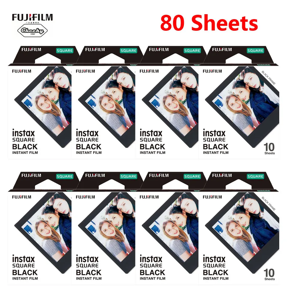 Мини пленка Fujifilm Instax Mini 10 20 30 40 50 60 80 листов черная мгновенная для SQUARE SQ20 SQ10 SQ6