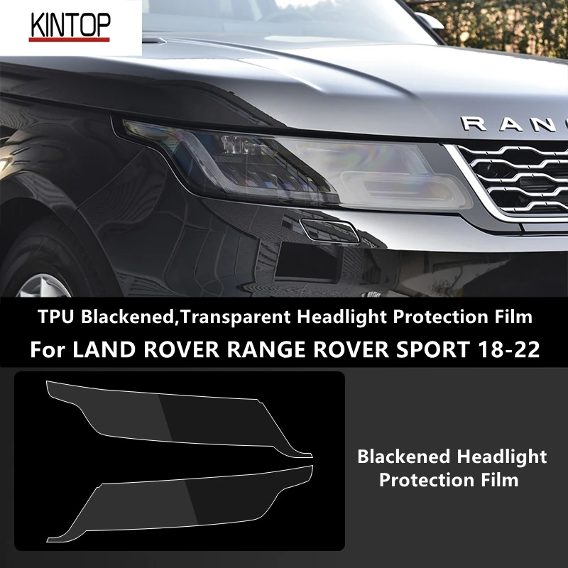For LAND ROVER RANGE ROVER SPORT 18-22 TPU Blackened,Transparent Headlight Protective Film, Headlight Protection,Modification