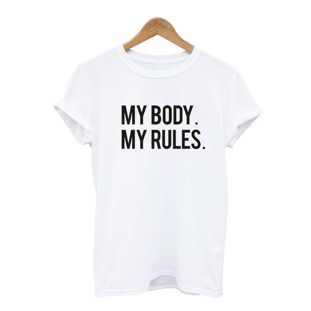 Футболка с надписью My Body Rules | Женская одежда
